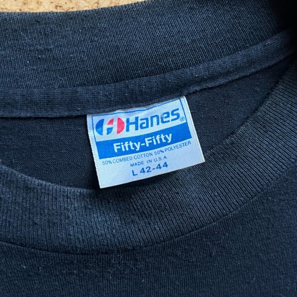 Vintage Hanes 50-50 Drakkar Noir 1985 Open t-shirt - Picture 3 of 3